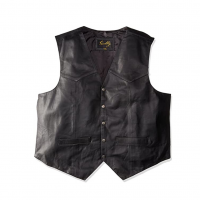 SCULLY Men's Black Leather Snap Vest (507-144)