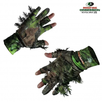 QUIKCAMO Leafy Camo Fingerless Tips Gloves