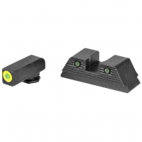 AmeriGlo Trooper, Sight, Fits Glock 20,21,29,30,31,32,36,40,41, Green Tritium LumiLime Outline Front, Green Tritium Black Serrated Rear, Front/Rear GL-820