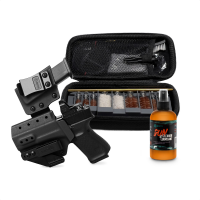 GRITR IWB Appendix Carry Kydex Right/Left Hand Holster for Glock 19 w/ Mag Carrier, Multi-Caliber Firearm Cleaning Kit & Gun Cleaner, Lubricant and Protectant | EDC Pistol Accessories for Men & Women