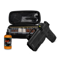 GRITR OWB Kydex Right/Left Hand Holster for Smith & Wesson M&P Shield EZ 9/380 w/ Multi-Caliber Firearm Cleaning Kit & Gun CLP | EDC Pistol Accessories for Men & Women