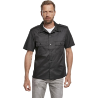 BRANDIT INDIVIDUAL WEAR Men's Worker Black Short Sleeve Shirt (4101-11002)