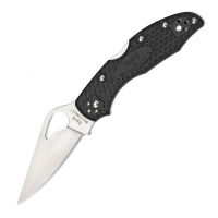 SPYDERCO Meadowlark 2 Lightweight FRN Black Handle PlainEdge Folding Knife (BY04PBK2)