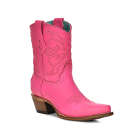 CORRAL Women's Fuchsia Embroidery Snip Toe Western Ankle Boots (Z5137)