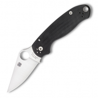 SPYDERCO Para 3 G-10 Black Handle PlainEdge Folding Knife (C223GP)