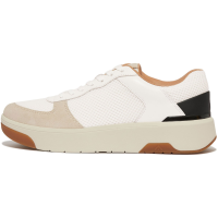 FITFLOP Women's Rally Evo Leather/Mesh/Suede Urban White/Black Sneakers (HE6-328)