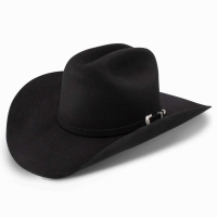 RESISTOL 3X Tucker 4in Brim Black Cowboy Hat (RWTCKR-754007)
