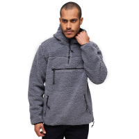 BRANDIT INDIVIDUAL WEAR Men's Hooded Fleece Quarter Zip Black Pullover (5023-11002)