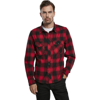 BRANDIT INDIVIDUAL WEAR Men's Flannel Check Black/Gray Charcoal Long Sleeve Shirt (4002-12028)