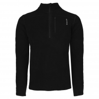 HOT CHILLYS Men's La Montana Black/Black Fleece Zip-T Base Layer Top (HC4095-103)