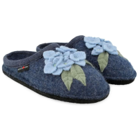 HAFLINGER Hortensia Gray Wool Slippers (313100-4)