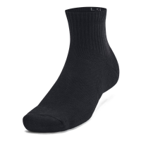 UNDER ARMOUR Unisex Training Cotton 6-Pack Black/White Quarter Socks, MD (1386318-001-MD)
