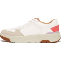 FITFLOP Women's Rally Evo Leather/Mesh/Suede Urban White/Black Sneakers (HE6-328)