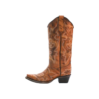 CORRAL Women's Tan Embroidery Snip Toe Western Boots (L5780)