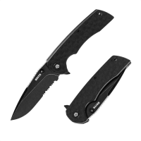 GRITR Stealth Folding Pocket Knife w/ 3.5" D2 Steel Blade, G10 Scales, Pocket Clip