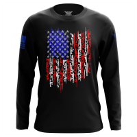 WE THE PEOPLE HOLSTERS American Flag In Guns 2.0 Black Long Sleeve Shirt (LONGX-K_0147-B-FL)