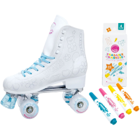 C SEVEN Kids & Adults Color Me Colorable Roller Quad Skates (C7-RSC-CM)