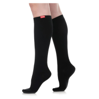 VIM&VIGR Solid Moisture-Wick Nylon 30-40 mmHg Black Compression Socks (V3M-005A-1059)