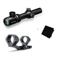 VORTEX Crossfire II 1-4x24mm V-Brite Reticle 30mm Riflescope w/ 30mm Sport 1.5in Height Cantilever Mount and Microfiber Cleaning Cloth