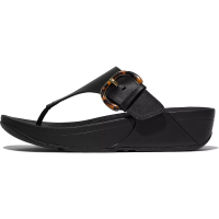 FITFLOP Women's Lulu Resin-Buckle Leather Toe-Post Sandals (JE9)