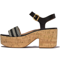 FITFLOP Women's Platfforms V-Weave/Leather Heeled A/Strap Sandals (E3Z)