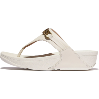 FITFLOP Women's Lulu Square-Chain Leather Toe-Post Sandals (E1I)