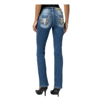 MISS ME Womens Seraphina Western Mid-Rise 32L Slim Bootcut Jeans (M9364SBV)