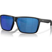 COSTA DEL MAR Men's Rincon II Matte Black/Blue Mirror Polarized 580P Sunglasses (06S9121-91210364)