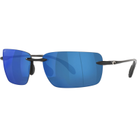 COSTA DEL MAR Men's Gulf Shore Shiny Black/Blue Mirror 580p Polarized Sunglasses (06S9074-90740466)