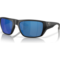 COSTA DEL MAR Men's Finlet Matte Black/Blue Mirror 580p Polarized Sunglasses (06S9118-91180759)