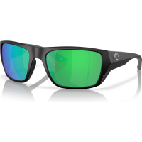COSTA DEL MAR Men's Finlet Matte Black/Green Mirror 580p Polarized Sunglasses (06S9118-91180859)