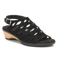 ROS HOMMERSON Women's Katia Black Nubuck Leather Sandals (75149-10)
