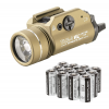 STREAMLIGHT TLR-1-HL Rail Mounted 800 Lumens FDE Tactical Wepon Light (69266) with 12 STREAMLIGHT Lithium Batteries (85177)