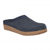 HAFLINGER Unisex GZL Leather Trimmed Arch Support Wool Clogs