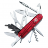 VICTORINOX Swiss Army CyberTool 34 Ruby Pocket Knife with Bit Case (1.7725.T-X1)
