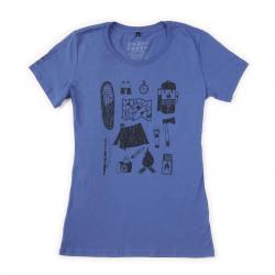 Turtle Fur Organic Cotton T-Shirt - Womens Knolling Camper Blue Steel