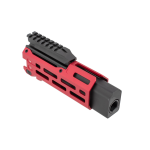 Strike Industries CEVOHG6RED Strike 6 MLok Red Aluminum with Faux Suppressor for CZ Scorpion EVO 7.72 Barrel Length