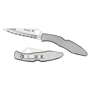 Spyderco C07S Police  4.13 Clip Point Serrated Stainless Steel Handle Folding
