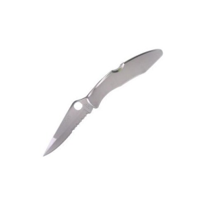 Spyderco Police 4.125" Combo Edge Clip Point Folding Knife, Satin - C07PS