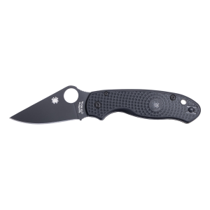 Spyderco Para 3 Folding Knife - 3 Black Plain Clip Point Blade with Reversible Pocket Clip