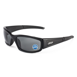 ESS CDI Glasses - Black with  Polarized Mirrored Gray Lens