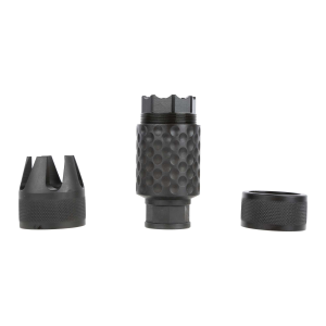 Spikes SAKB0200 Barking Spider2 30 Caliber Muzzle Brake 5/8-24 tpi Black Nitride 4140 Chromoly Steel