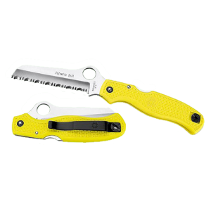 Spyderco C89SYL Atlantic Salt Lightweight 3.69 Sheepsfoot Serrated H1 Steel FRN Yellow Handle Folding