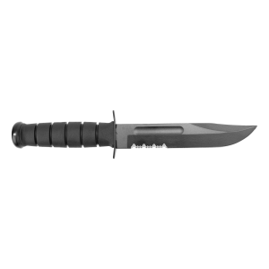 Ka-Bar 1212 Fighting/Utility  7 Clip Point Part Serrated Black 1095 Cro-Van Kraton G Black Handle Fixed