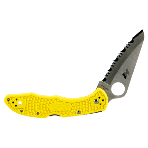 Spyderco C88SYL2 Salt 2 Lightweight 3 H1 Steel Drop Point FRN Yellow Handle Folding