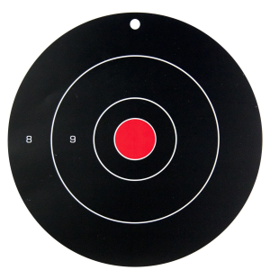 Birchwood Casey Dirty Bird 12" Non-Adhesive Splatter Bullseye Target, Black/Red, 100/pack - 35070