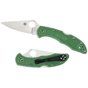 Spyderco C11FPGR Delica 4 Lightweight 2.88 VG-10 Stainless Steel Flat Ground FRN Green Handle Folding