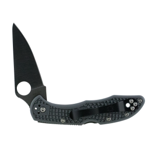 Spyderco C11FPGY Delica Folder 2.875 VG-10 Flat Ground Plain Edge Fiberglass Reinforced Nylon Gray