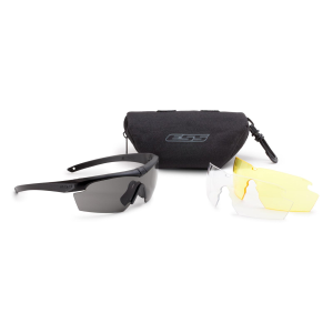 ESS Crosshair Glasses Kit - Black with Smoke Gray/Clear/Hi-Def Yellow Lenses