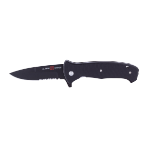 AL Mar Knives Mini S.E.R.E. 2020 G 3.6" Black Titanium Part Serrated Assisted Open Folding Knife - Al Mar